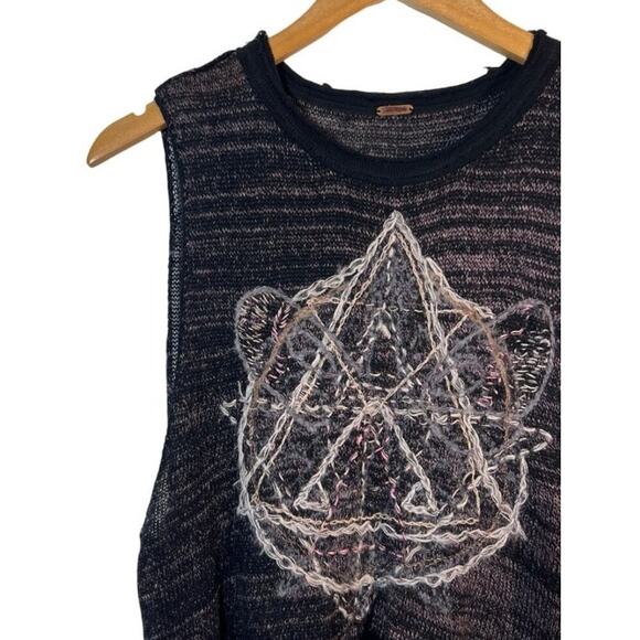 Free People Sleeveless Zodiac Embroidered Cropped Top - Picture 5 of 7